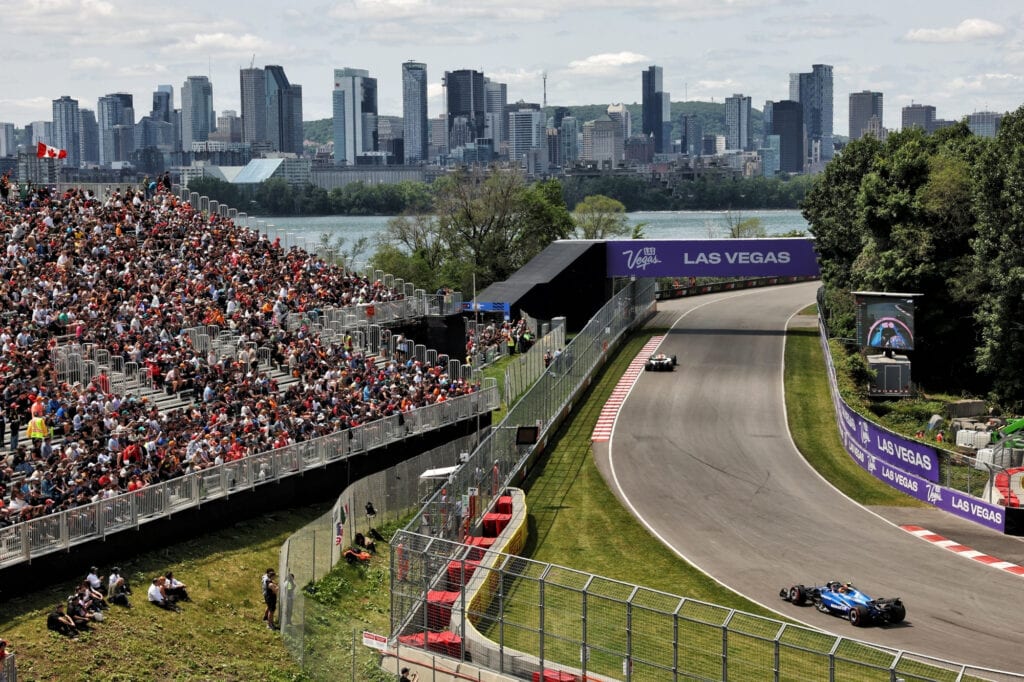Circuit Gilles Villeneuve set against the Montreal skyline