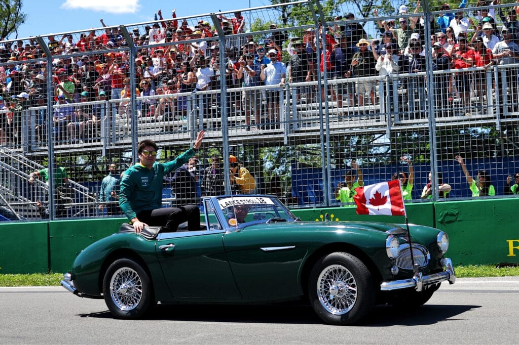 Lance Stroll on the drivers parade