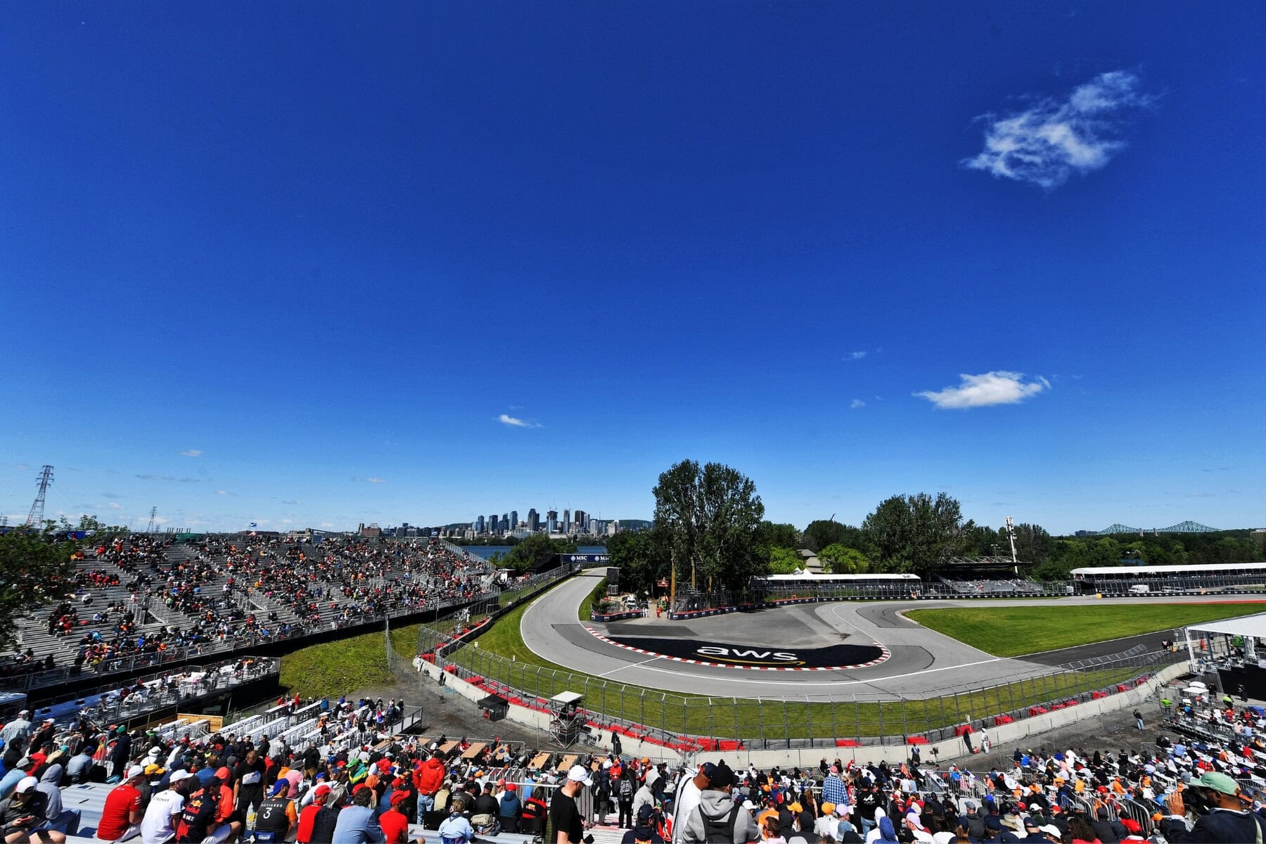 Fans in the grandstand at the Canadian Grand Prix