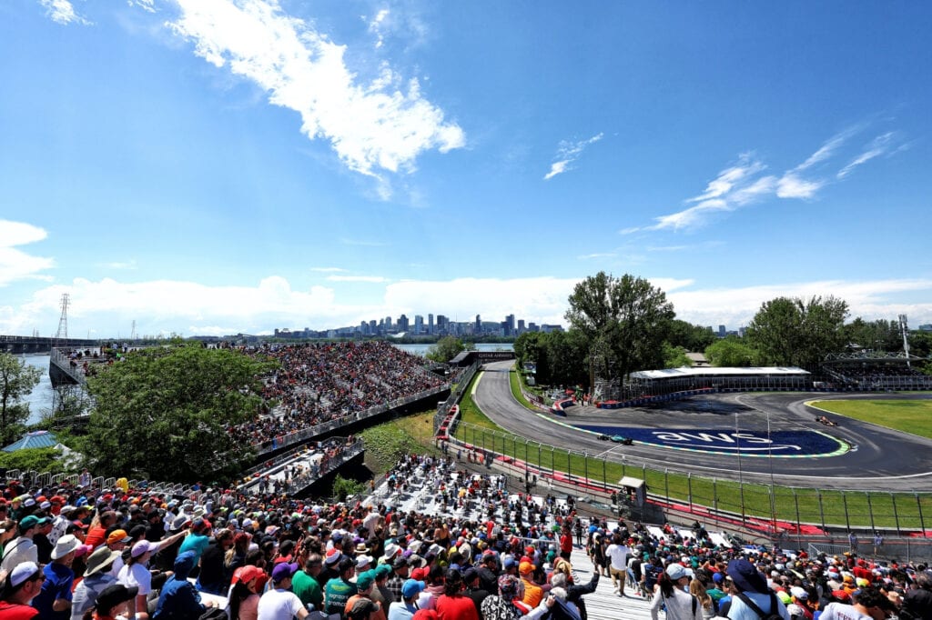 Circuit Gilles Villeneuve set against the Montreal skyline