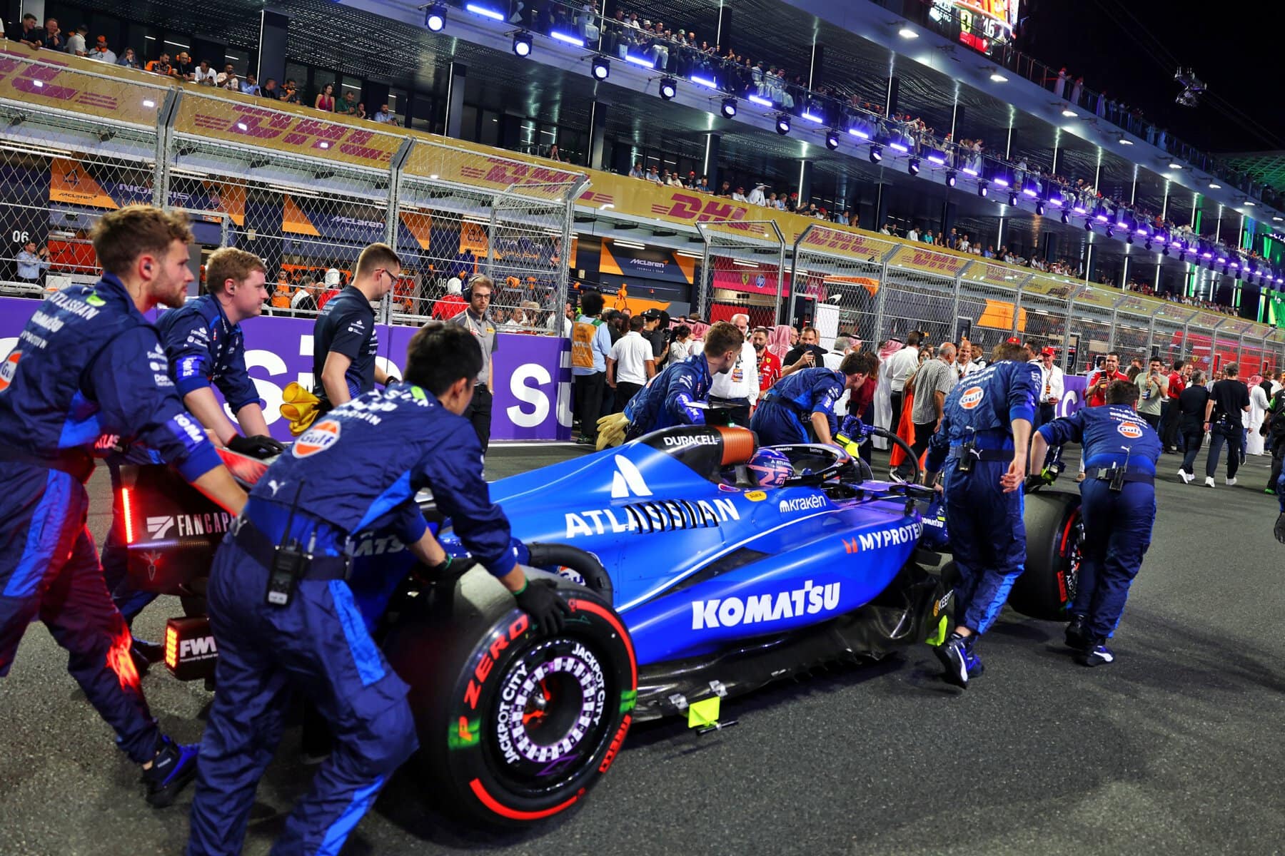 williams f1 car on the grid at the Saudi Arabian Grand Prix