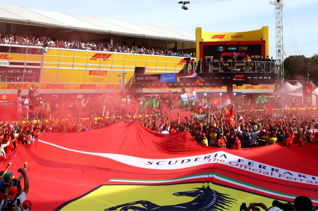 Podium celebrations at Monza