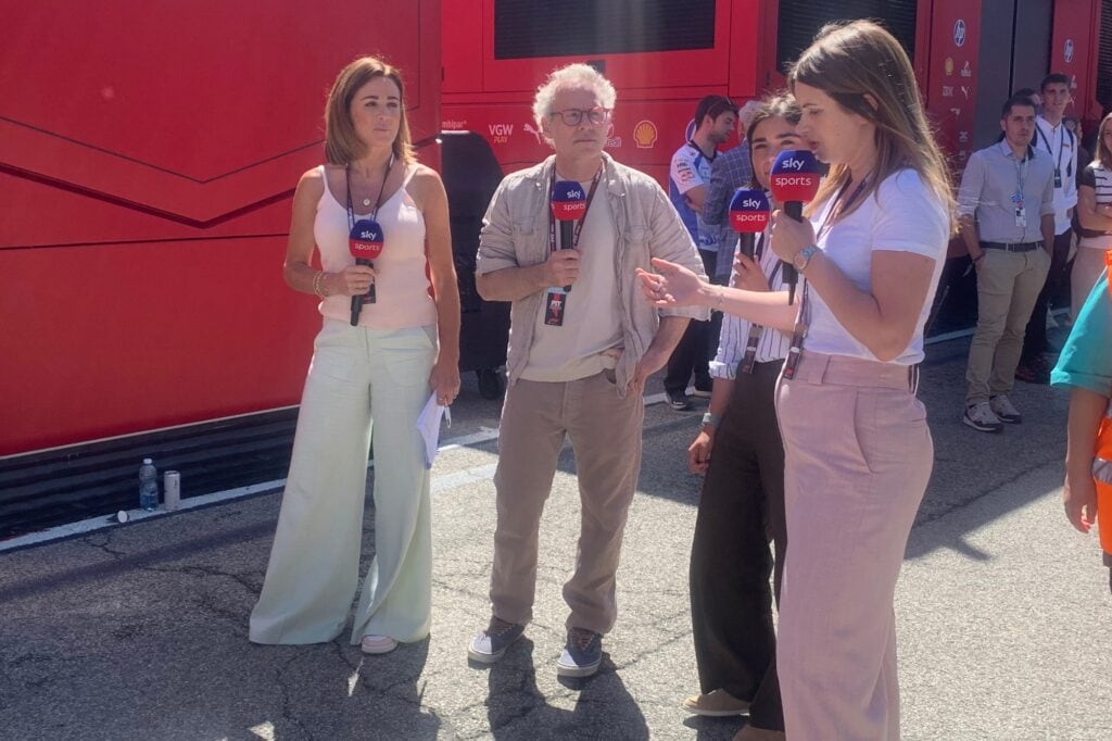 Sky Sports filming in the paddock during a tour