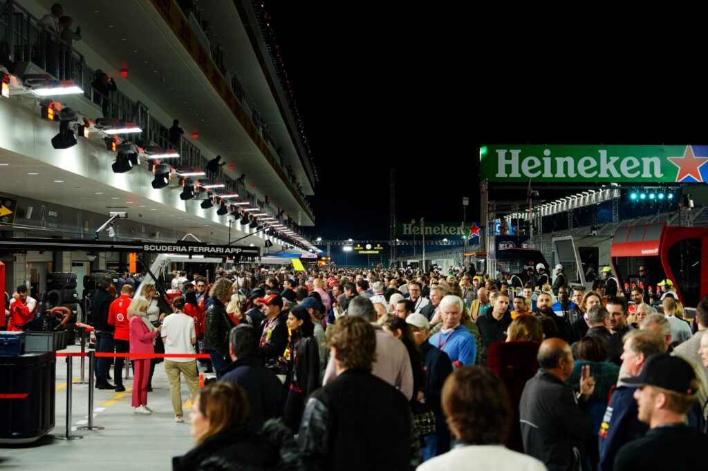 Fans on the pit lane walk