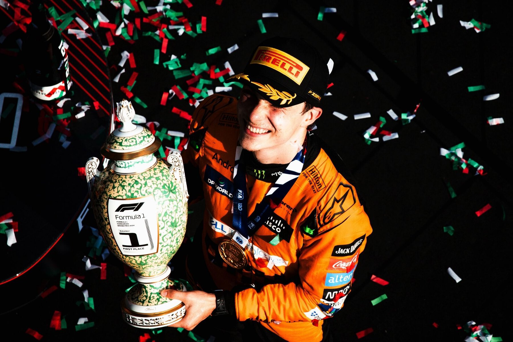 Oscar Piastri wins the Hungarian Grand Prix.